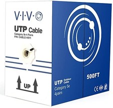 500ft Black Cat5e Ethernet Cable Bulk Wire, RJ45 Male-to-Male, Outdoor Use picture