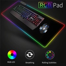 RGB Gaming Mouse Pad Large Desk Mat Extended LED Light Up Non-Slip Gamer US picture