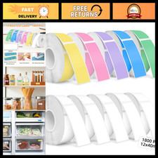 1800 PCS D30 Label Tape for Portable Thermal Printer, 12x40mm, 10 Colorful Rolls picture