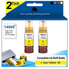 2 PCS EPT552 552Y Yellow Ink Refill Bottles For ET8500 ET8550 T552420S picture