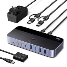 Computer 7-Port USB 3.2 Switch 10Gbps USB-A/C Peripheral Sharing Powered picture