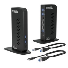 Plugable Dual DisplayPort & HDMI Docking Station - USB 3.0 & USB-C Laptop Dock f picture
