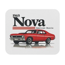 1969 Chevy Nova Mouse Pad – Red American Muscle Car Design picture