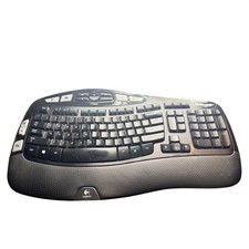 Logitech K350 Wireless Wave Keyboard Black Ergonomic Y-R0053No usb dongle. picture