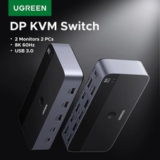 UGREEN DP KVM Switch 2 Monitors 2 PCs 8K 60Hz USB 3.0 HDR Sharing picture
