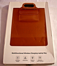 MULTIFUNCTIONAL WIRELESS CHARGING LAPTOP  SLEEVE / BAG BROWN picture