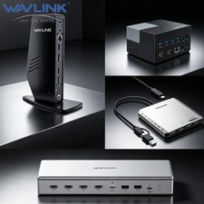 WAVLINK Laptop Displaylink Docking Stations USB C Monitor Dual HDMI Dual DP Dock picture