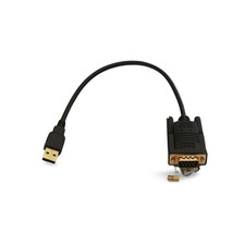 1ft USB A to DB9 Male Serial Port Adapter FTDI Chipset - Black picture