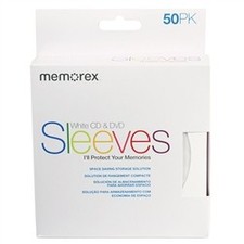 100g Memorex White Paper Sleeves CD/DVD Window with Flap Lot picture