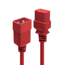 LINDY 1m IEC C19 to C20 Extension Cable, Red Red 1m Single picture