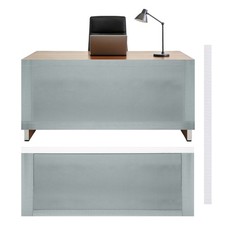 59x24 Inch Under Desk Privacy Panel, Desk Skirt Office Home, Gray picture