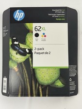 Genuine HP 62XL 2-PACK Black & Tri-Color Ink Cartridges - EXP 10/2027+ F6U02BN picture
