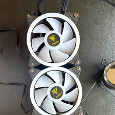 GAMDIAS Liquid CPU Cooler Radiator w/ 2 Fans, Copper Cold Plate, Black picture