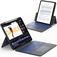 CHESONA Rugged for iPad Pro 13 (M4) 2024 Case with Keyboard, Magnetic, Grey picture