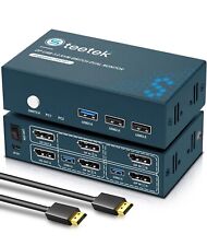 Steetek USB 3.0 Displayport KVM Switch Dual Monitor 4K@60Hz 2 Monitors 2 Comp... picture