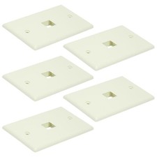 5 Pcs 1 Hole Port Keystone Jack Insert Snap In Wall Plate Faceplate 1-Gang Ivory picture