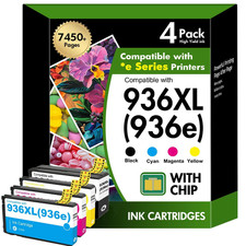 936e 936XL Ink Cartridges 5 pack w 2 black Compatible for HP 936 OfficeJetPro picture