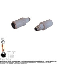 Adapter DIN 5-Pin Female Mini-Din 6-Pin Male AT Keyboard PS2 Port picture