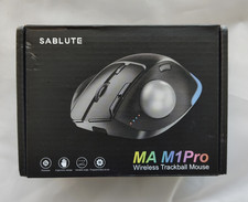Sablute MA M1Pro Wireless Ergonomic Trackball Mouse - Black - Grey Ball picture