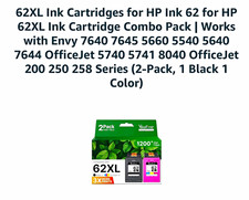ValueToner 62XL Compatible Inkjet Cartridges 2-Pack Black & Tri-Color for HP picture