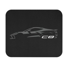 C8 Corvette Stingray Gray Silhouette Graphic Mouse Pad – Sports Car Desk Mat picture