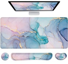 LATEEFAH Large Mouse Pad and Keyboard Wrist Rest, Desk Pad for Keyboard and M... picture