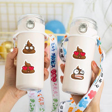 3 Random Funny Poop Stickers Cute Emoji Vinyl Decals for Laptop Water Bottle picture