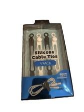 Vivitar silicone cable ties. Set Of 4 Reusable. Button design. New.  2 Colors. picture