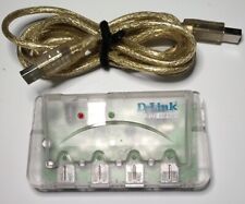 Vintage D-Link 4-Port USB HUB DSB-H4 Clear Translucent LED Includes Cord picture