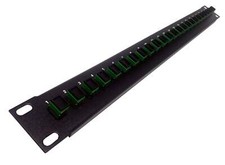 24 Port SC Fiber Patch Panel APC Singlemode Green Couplers Loaded 1u 19