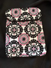 Thirty-One 31 TOTE-A-TABLET 8x10 Inch Sleeve Case Pink Pop Neoprene Floral Black picture