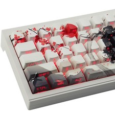131 PCS PBT Side Print Keycaps Shine Through Ink Painting Cherry Profile Wuxia picture