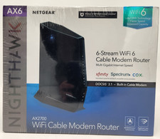 NETGEAR Nighthawk WiFi 6 Cable Modem Router CAX30-100NAR DOCSIS AX2700 picture