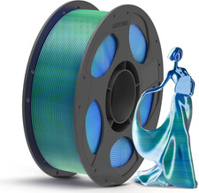 Silk Dual Color Pla Filament, 2-In-1 Chrome Coextrusion Color Change picture