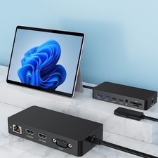 Rocketek Thunderbolt 4 Dock Dual Hdmivga Power Adapter Compatible Surface Pro picture