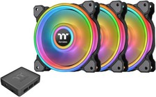 Thermaltake Riing Quad 140mm RGB PWM Case Fan 3-Pack CL-F089-PL14SW-B picture