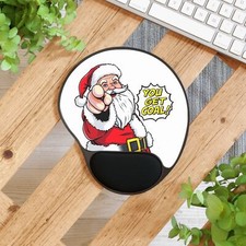 Funny Santa Christmas Mouse Pad, Holiday Desk Accessory, Gift for Gamers, Office picture