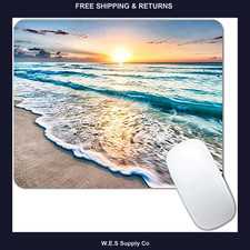 Beach Sunset Mouse Pad Non-Slip Rubber Base 9.5 x 7.9 Inch Office Desk Mat picture