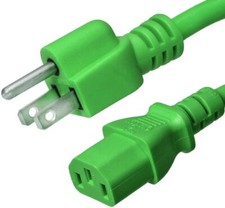 8FT NEMA 5-15P - C13 Green Power Cord 18AWG 10A/1250W 125V 3-Prong 2.4M picture