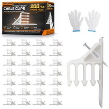 Multi-Cable Staples 200 Pack White Electrical Wire Stackers Steel Nails picture