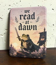 Magnetic Kindle Case Cover Pink Frog Knight Reading Design 7x5y picture