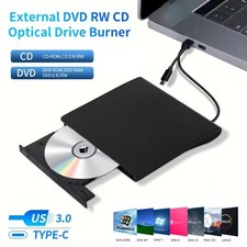 Slim External CD/DVD Drive USB 3.0 Player Burner Reader for Laptop PC Mac HP US picture