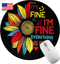 Round Mouse Pad, Cute Funny Small Mouse Pad 8.6 X 8.6 Inch with Non-Slip Rubber  picture