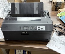 Epson LQ-590II Dot Matrix Black & White Printer w/ Power Cable Bundle picture