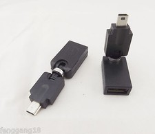 10x USB 2.0 Female To Mini 5Pin Male 360 Degree Rotation Angle Extension Adapter picture
