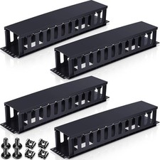 8 Pcs 2u 19 Inch Horizontal Cable Management Panel 12 Slot Rack Cable Organizer picture