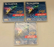 Fujifilm Zip 100MB Disk  IBM Formatted Factory Sealed New Old Stock 3 Pack picture