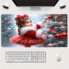 A Series of Festive Creative Mouse Pads Featuring Christmas Girl Illustrations picture