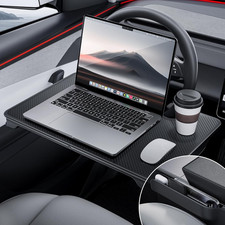 2-In-1 Car Steering Wheel Desk Tray & Car Seat Gap Filler Organizer – Foldable C picture