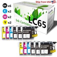 (12-Pack,6B2C2M2Y) LC65 Ink Cartridge LC-65 work with MFC-495CW Printers picture